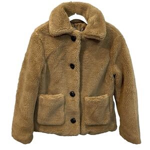 Philosophy Teddy Coat Women's XS‎ Camel Comfy Warm Boho Indie Faux Fur Jacket